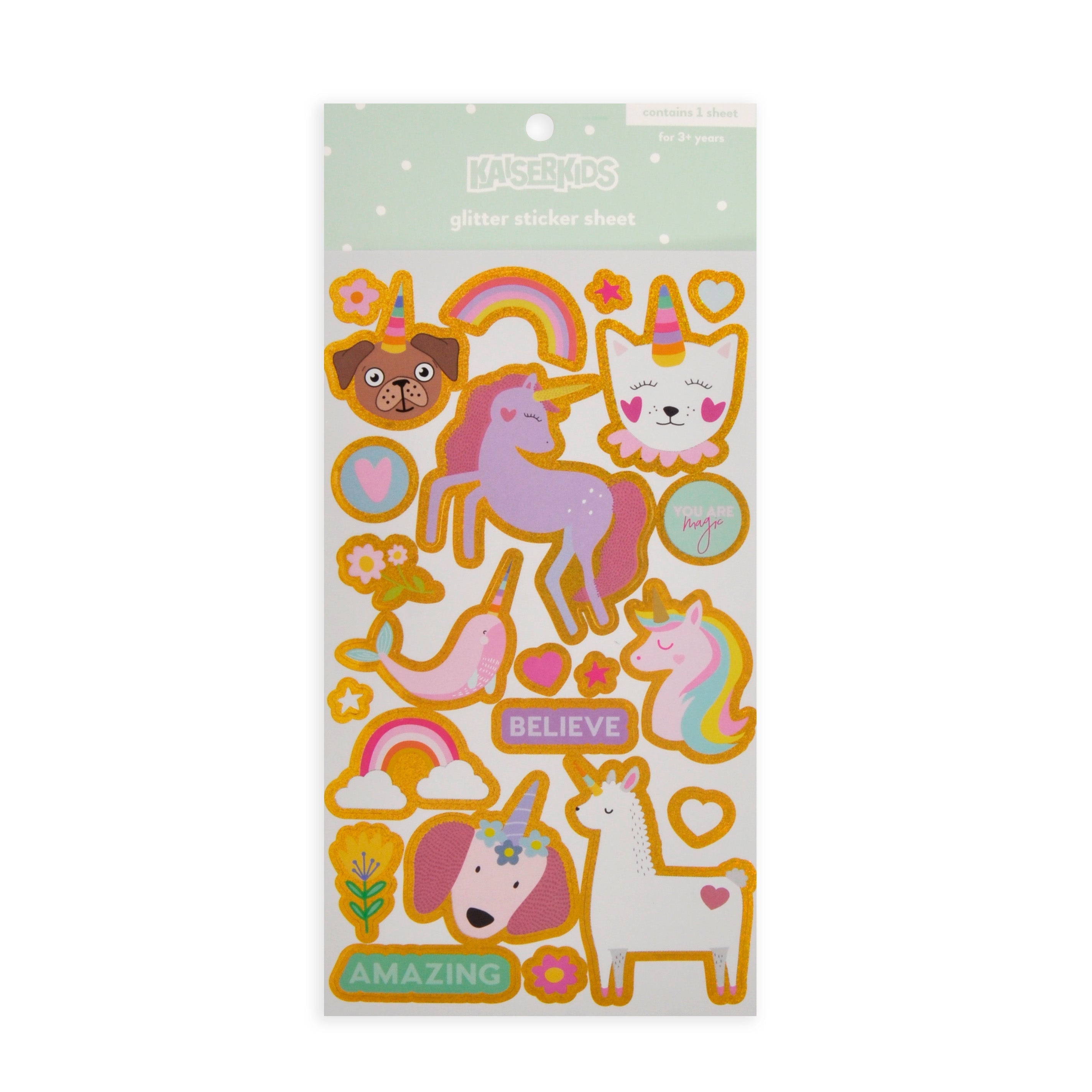 Kaiser Creative Club - Kids Sticker Sheet Glitter - MAGICAL